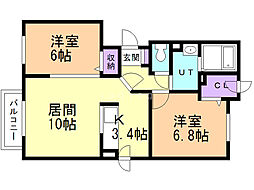 インプレス 2LDKの間取図画像