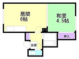中央コーポ 1DKの間取図画像