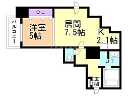ラクラス札幌北7条 1LDKの間取図画像