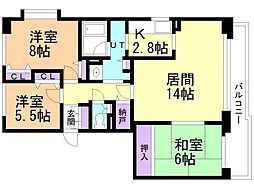 リーベンデール北11 3LDKの間取図画像