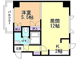 プラザ中島公園 1LDKの間取図画像