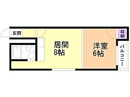 ネスト南13条 1LDKの間取図画像