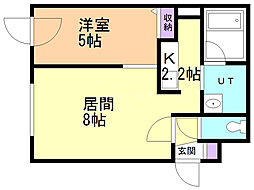 グラシアス大通 1LDKの間取図画像