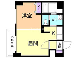 アストリア大通 1LDKの間取図画像