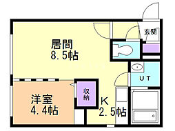 PrendreN12 1LDKの間取図画像