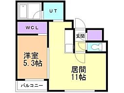 Sentir中央区役所前 1LDKの間取図画像