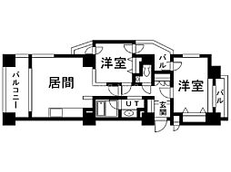 クレステージS6W12タワー 2LDKの間取図画像