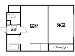 SS・ビル3 1DKの間取図画像