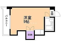 サイレンス医大前 ワンルームの間取図画像