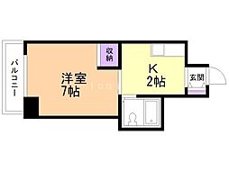 ロイヤル宮の森 1Kの間取図画像