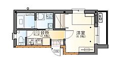 エスポワール富喜 1Kの間取図画像