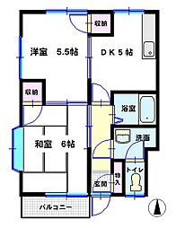 増田ハイツ 1階2DKの間取り