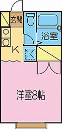 マリンヒルズ 1階1Kの間取り