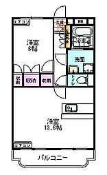 エスペランス 3階1LDKの間取り