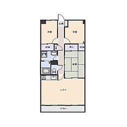 フォレストマンション 2階3LDKの間取り