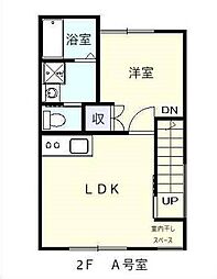 アッシュ・ディ・メルカートII 2階1LDKの間取り