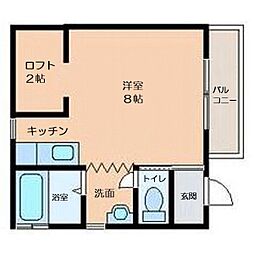 ル・ヴァン 1階1Kの間取り