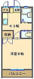 ハイムセレーノ 1Kの間取図画像
