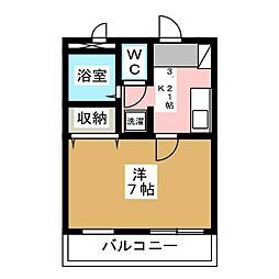 ラヴィルユウゼン 1Kの間取図画像