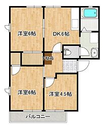 フローレンス原 3DKの間取図画像