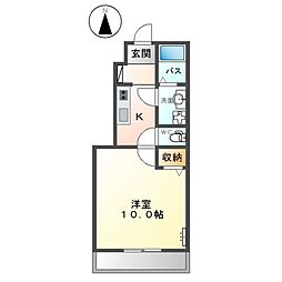 エンタープライズガーデン 1Kの間取図画像