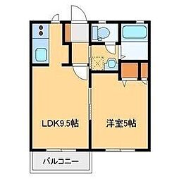 フォーブルハイツ2 1LDKの間取図画像