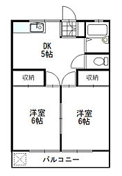 クボタハイツ 2DKの間取図画像