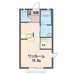 ルミエールB ワンルームの間取図画像