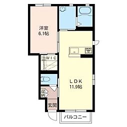 イル・デ・パン 1LDKの間取図画像