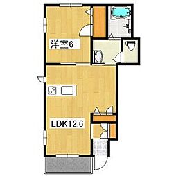 ピュアフローラB 1LDKの間取図画像