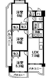 ドーチェスター 3DKの間取図画像