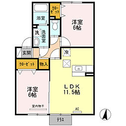 ロイヤルガーデン藤川 2LDKの間取図画像