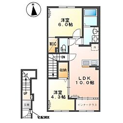 アヴニール 2LDKの間取図画像