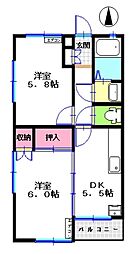アーバンステージ 2DKの間取図画像