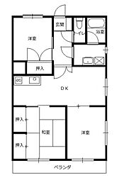 N・Nマンション 3DKの間取図画像