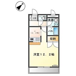 ベルヴェール 1Kの間取図画像