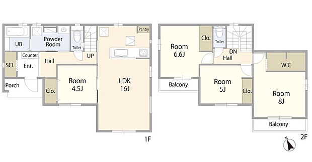 玄関にシューズクローク　各居室収納で収納にこまりません。
