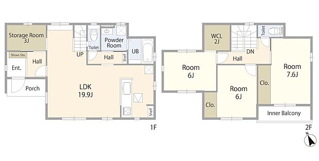 日当たり良好の約20帖広々LDK