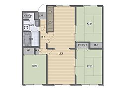 みずほ台団地10-2 3LDKの間取図画像