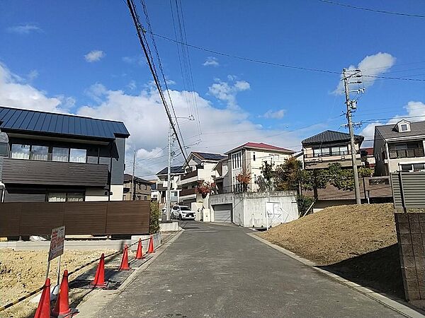 西側前面道路の様子です。