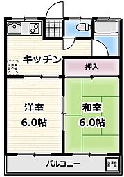 シャトン田中 2Kの間取図画像