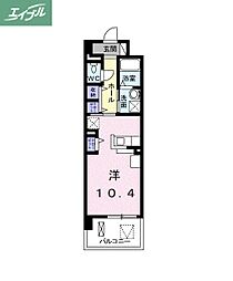 岡山電気軌道清輝橋線 清輝橋駅 徒歩18分の賃貸マンション 3階ワンルームの間取り