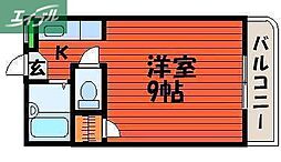 ウィステリア 1Kの間取図画像