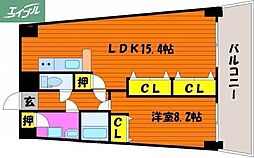 エクセルメゾン岡山 1LDKの間取図画像