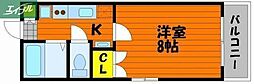ベンハウス大元 1Kの間取図画像