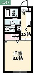 Platz21B 1Kの間取図画像
