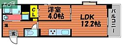 シュトラール医大東 1LDKの間取図画像