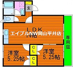 パインパレスE 2LDKの間取図画像