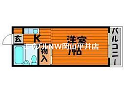 マリート富浜1号館 1Kの間取図画像
