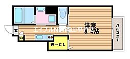 岡山市南区福成2丁目アパート 1Kの間取図画像